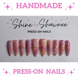 Handmade Luxury Press-On Nails | Sturdy & Reusable | PINK SPLASH